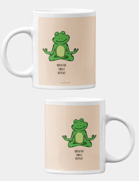 Pink Breathe Smile Repeat Coffee Mug